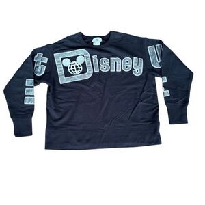 Walt Disney World Spirit Jersey Black Silver Metallic Sparkly Disney Parks XS